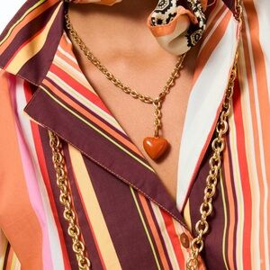 Roxanne Assoulin The Mini Puffy Heart Charm Necklace gold/sienna